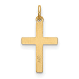 14k Heart Cross Charm