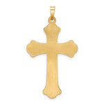 14k Two-tone Hollow Polished Woven Fleur de Lis Crucifix