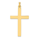 14k Polished Solid Cross Pendant