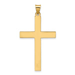 14k Polished and Line Design Solid Cross Pendant