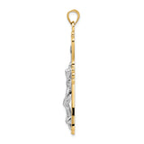 14k Two-tone Polished Solid Fancy INRI Crucifix Pendant