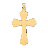 14k Two-tone Polished Solid Fancy INRI Crucifix Pendant
