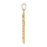 14k Polished and Twisted Hollow Cross Pendant
