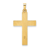 14k Polished and Twisted Hollow Cross Pendant