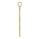 14k Polished Wood Texture Solid Cross Pendant
