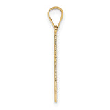 14k Polished Solid Cross Pendant