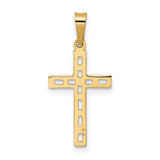 14k Polished Solid Cross Pendant