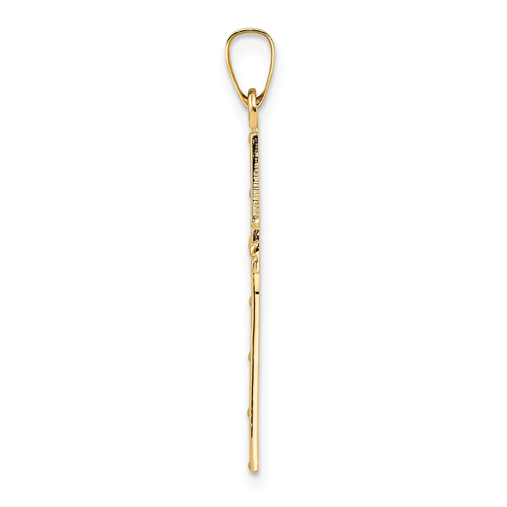 14k Polished Solid Cross Pendant