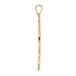14k Polished Solid Floral Center Cross Pendant
