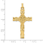 14k Polished Solid Fancy Design Cross Pendant