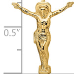 14k Polished Solid Risen Christ Chain Slide