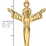 14k Polished Solid Risen Christ Pendant