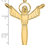 14k Polished Solid Risen Christ Pendant
