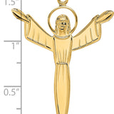 14k Polished Solid Risen Christ Pendant