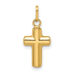 14k Polished Puffed Cross Pendant