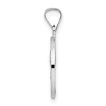 14k White Gold Polished and Satin Hollow Matka Boska Medal Pendant