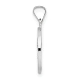 14k White Gold Polished and Satin Hollow Matka Boska Medal Pendant