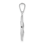 14k White Gold Polished and Satin Hollow Queen of Holy Scapular Medal