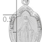 14k White Gold Polished and Satin Solid Miraculous Medal Pendant