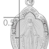14k White Gold Polished and Satin Solid Miraculous Medal Pendant