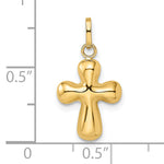 14k Polished Puffed Cross Pendant