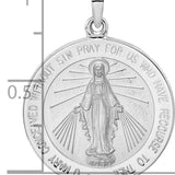 14k White Gold Polished Miraculous Solid Medal Pendant
