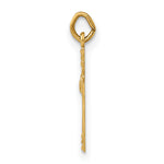 14k Polished Solid Heart Cross Pendant