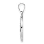 14k White Gold Polished and Satin Hollow St Anthony Medal Pendant