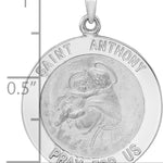 14k White Gold Polished St Anthony Solid Medal Pendant
