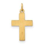 14k Polished and Textured Solid Star Cross Pendant