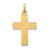 14k Polished and Textured Solid Star Cross Pendant