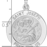 14k White Gold Polished Saint Joseph Solid Medal Pendant