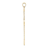 14k Polished Solid Fancy Design Cross Pendant