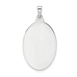 14k White Gold Polished Saint Joseph Oval Solid Medal Pendant