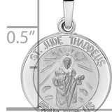 14k White Gold Polished and Satin Hollow St Jude Thaddeus Medal Pendant