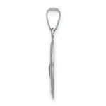 14k White Gold Polished and Satin Hollow Oval St Jude Thaddeus Medal
