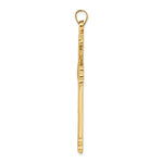 14k Polished and Textured Circle Center Cross Pendant