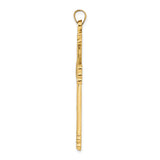 14k Polished and Textured Circle Center Cross Pendant
