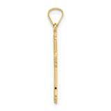 14k Polished Solid Fancy Design Cross Pendant