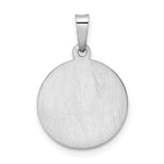 14k White Gold Polished and Satin Hollow St Michael Medal Pendant