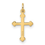 14k Polished and Textured Solid Diamond Shape Cross Pendant