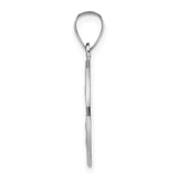 14k White Gold Polished and Satin Hollow St Nicholas Medal Pendant