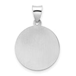 14k White Gold Polished and Satin Hollow St Nicholas Medal Pendant
