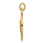 14k Polished and Satin Solid Praying Hands Disc Pendant