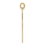14k Polished and Textured Solid Diamond Shape Cross Pendant
