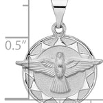 14k White Gold Polished and Satin Hollow Holy Spirit Pendant