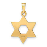 14k Rose Polished Solid Star of David Pendant