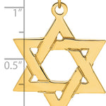 14k Polished Solid Star of David Pendant