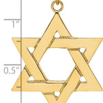 14k Polished Solid Star of David Pendant