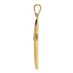 14k Two-tone Polished Solid Diamond Shape Center Cross Pendant